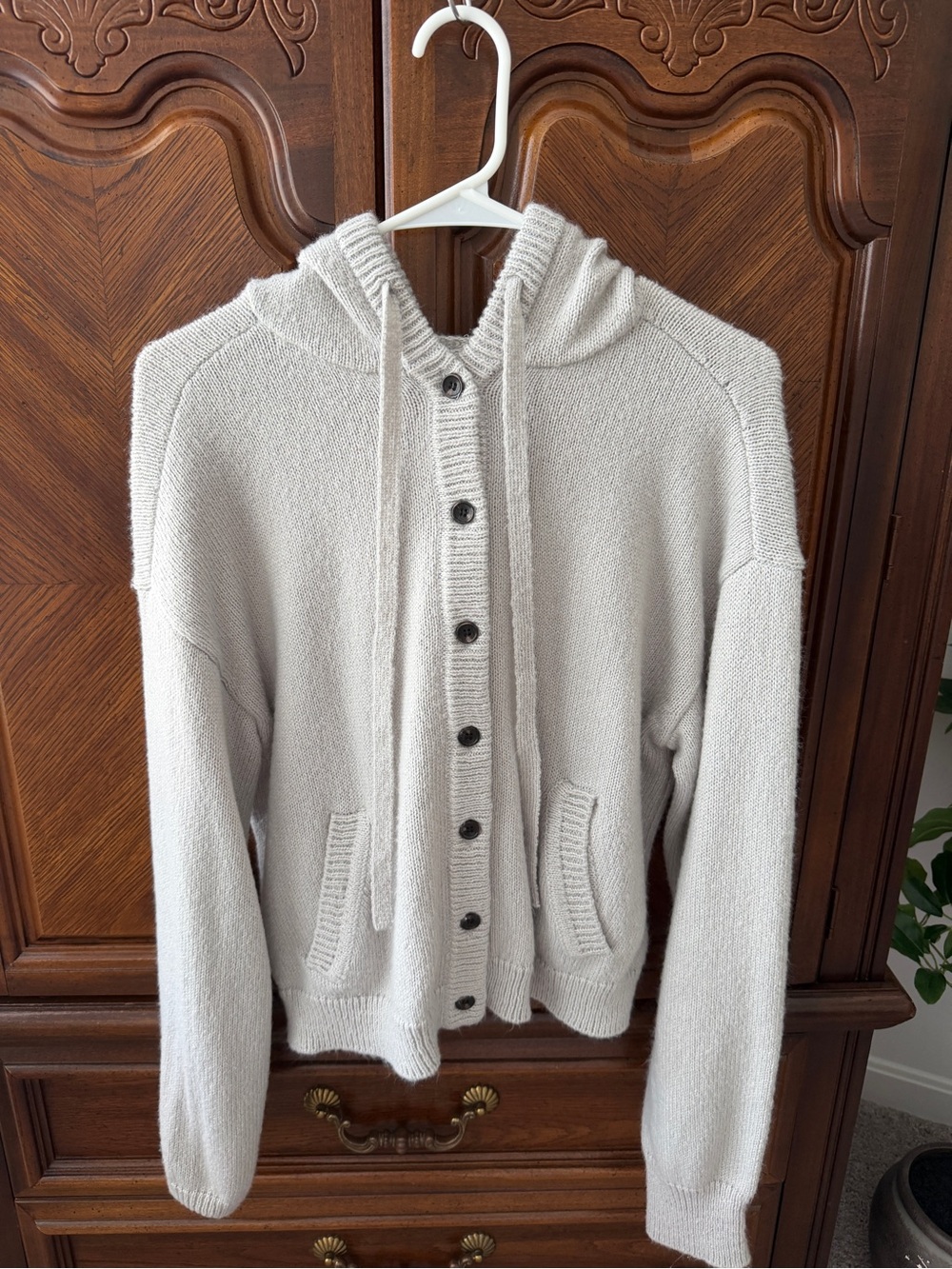 PacSun Your Favorite Hooded Button Cardigan - Light Gray
